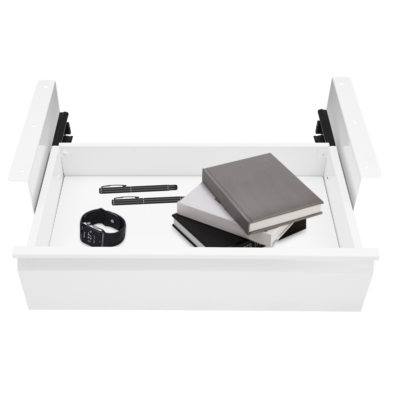 Under Desk Mounted Sliding Pull-out Drawer, Storage Organizer, Pull-out Drawer