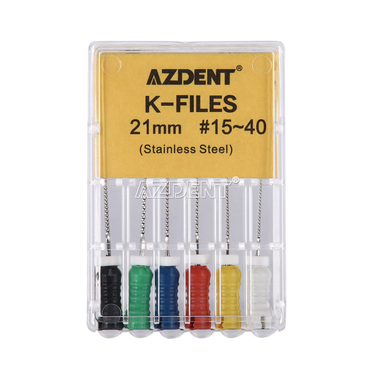 Dental Endo Root Canal Files Stainless Steel K-Files Hand Use 25/21mm AZDENT