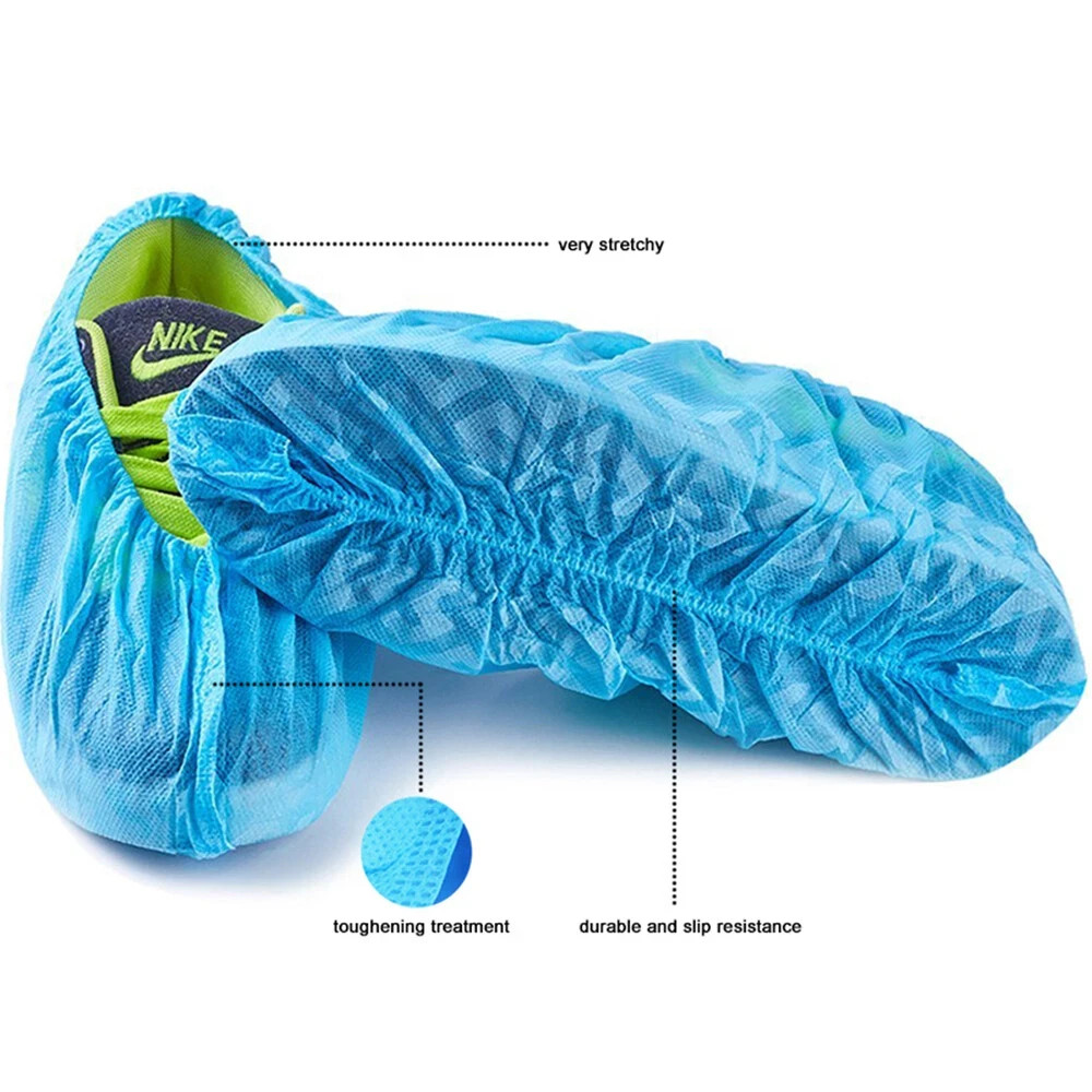 200 Count Disposable Shoe Covers Non-Woven Anti Slip Durable Medical Gear Grade
