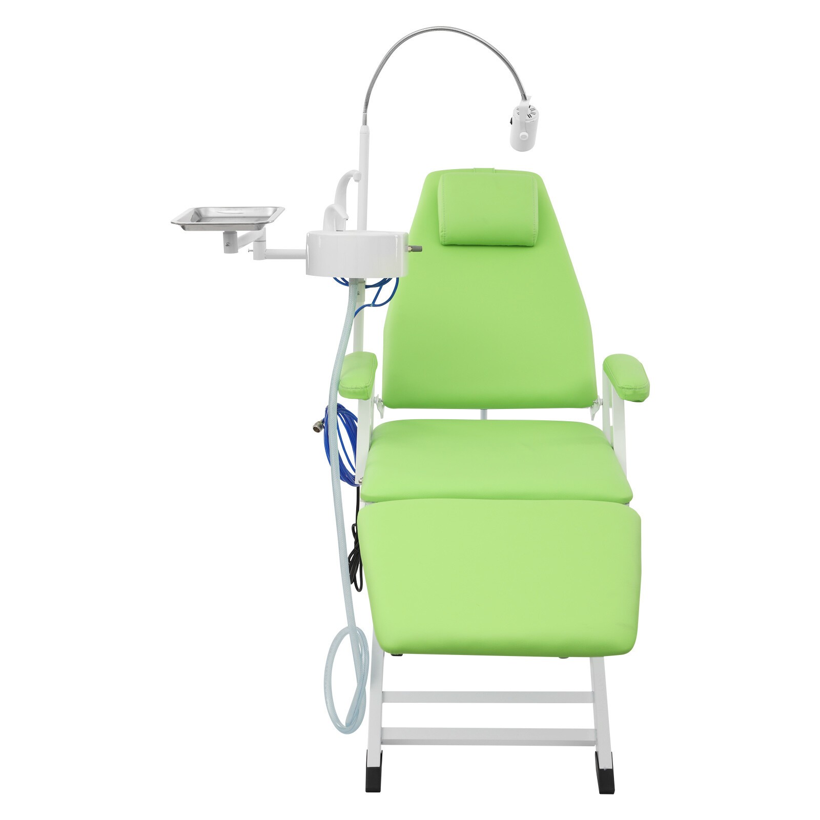 Portable Dental Chair Mobile Folding Chair Exam Chair w/LED Light Spittoon+Tray