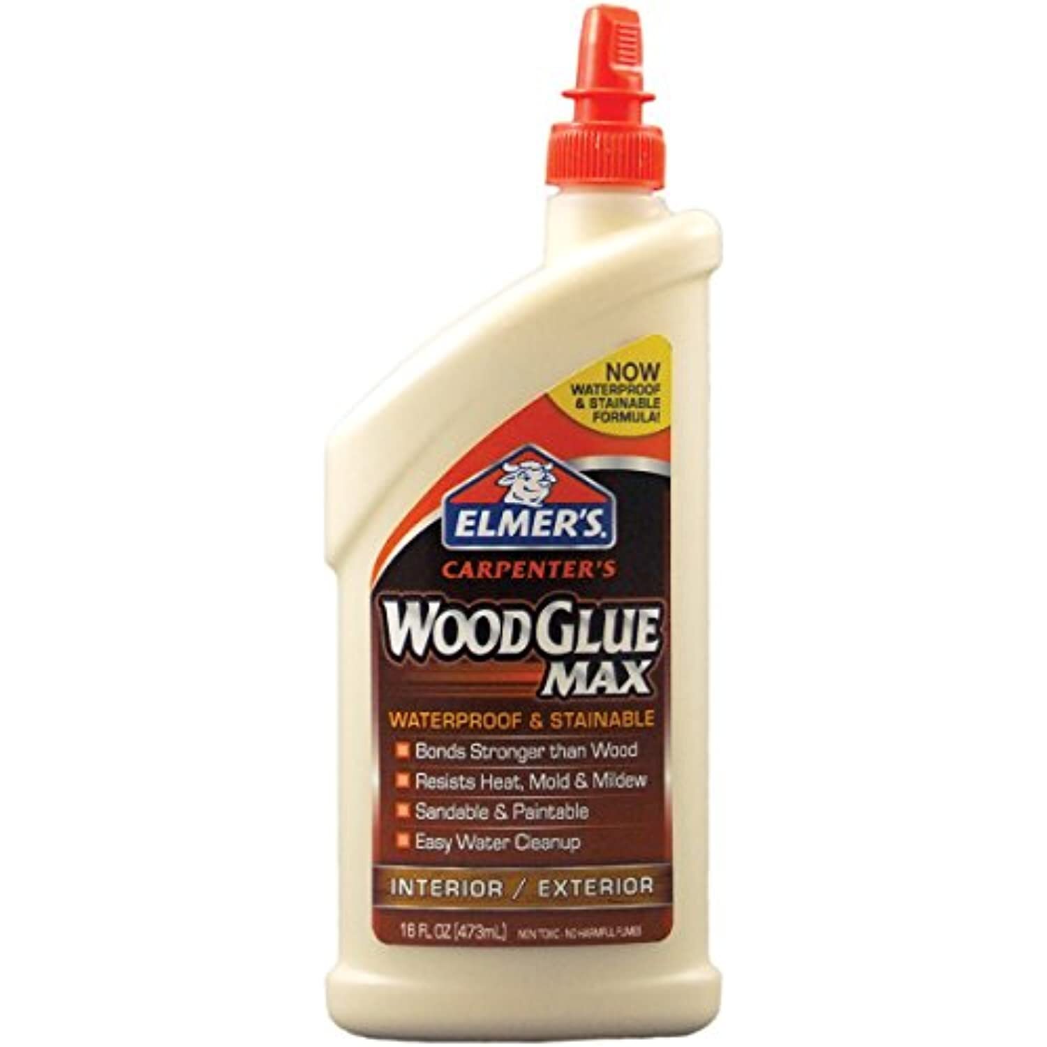 Elmer’s E7310 Carpenter’s Wood Glue Max, Interior/Exterior, 16 Ounces , Tan