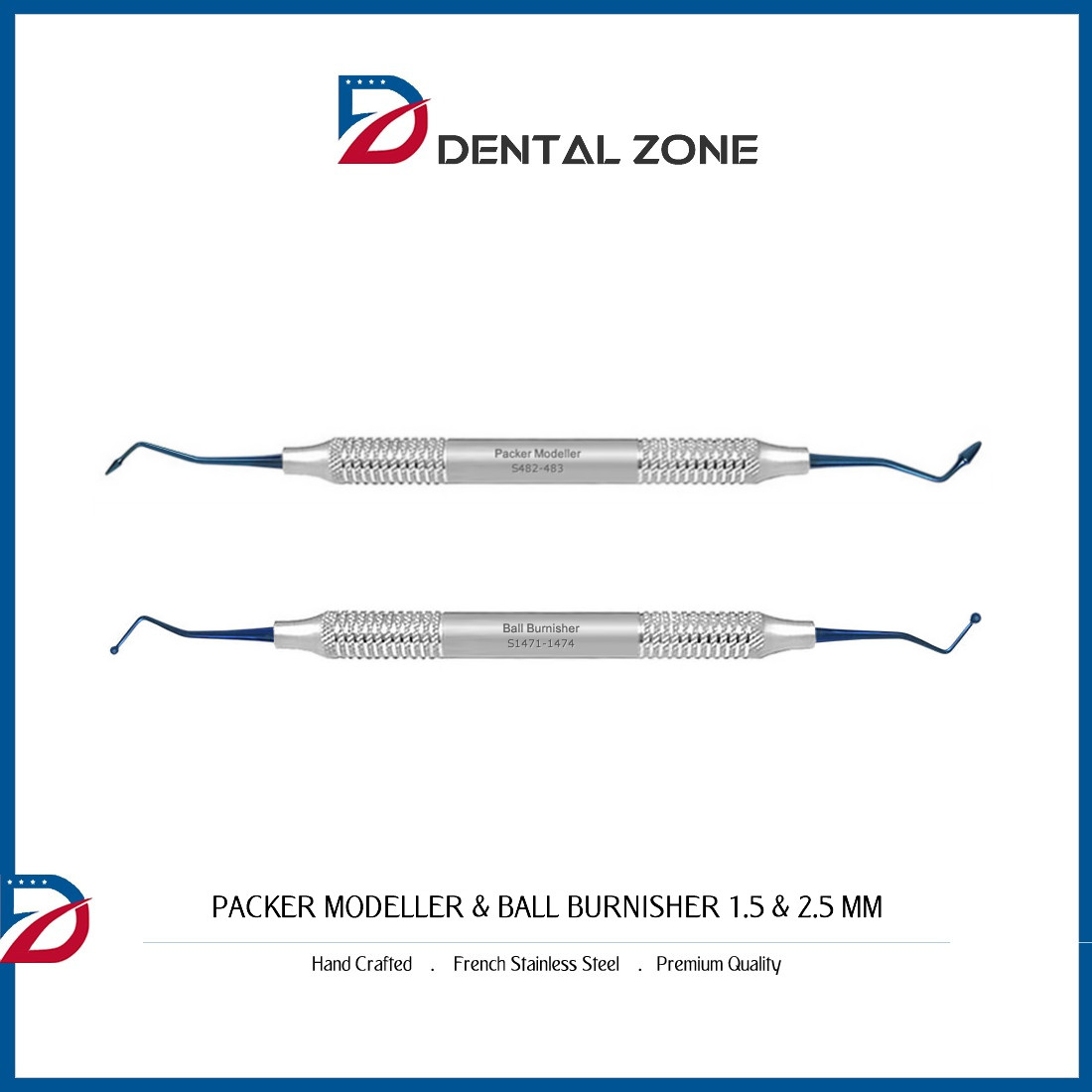 DENTAL BALL BURNISHER PLUGGER 1.5 – 2.5 MM PACKER MODELLER COMPOSITE INSTRUMENT