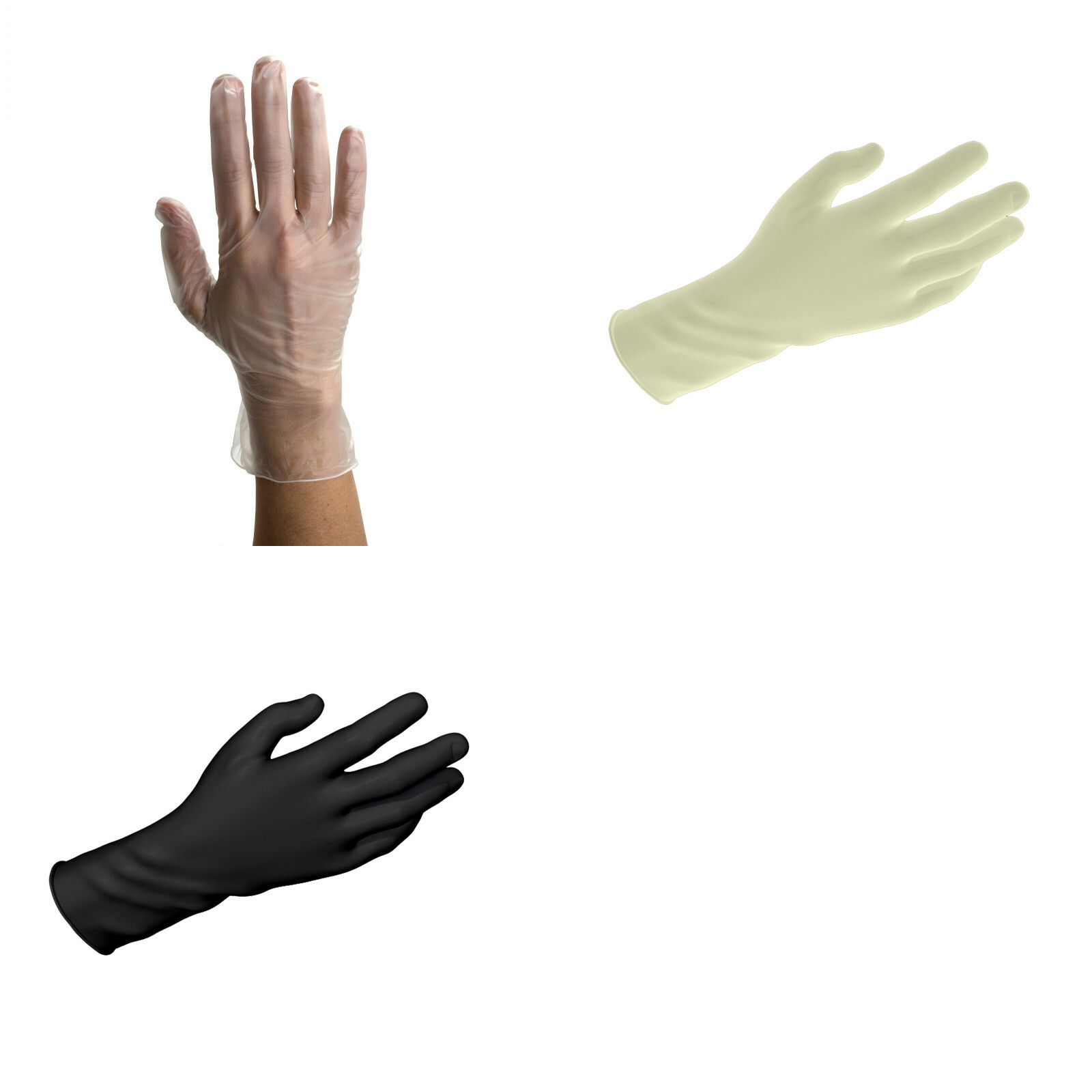 Dynarex Nitrile/Vinyl/Latex Exam Gloves Powder Free – Select Size and Qty