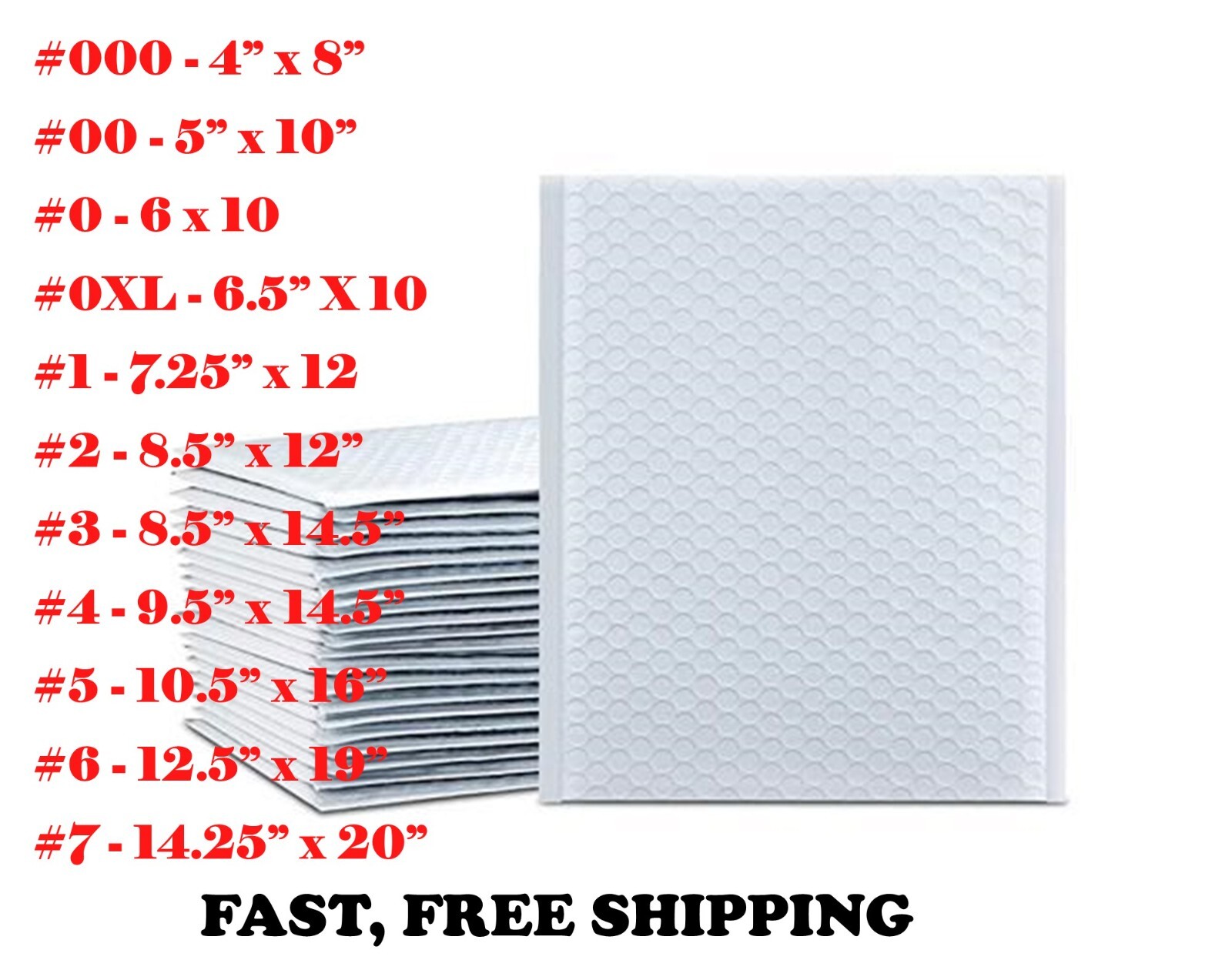 POLY BUBBLE MAILERS SHIPPING BAGS MAILING PADDED SELF SEAL ENVELOPES ANY SIZE