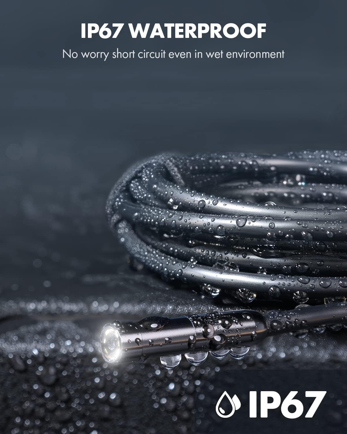 Endoscope Camera 1920P HD Borescope Inspection Camera for iPhone and Android 5M