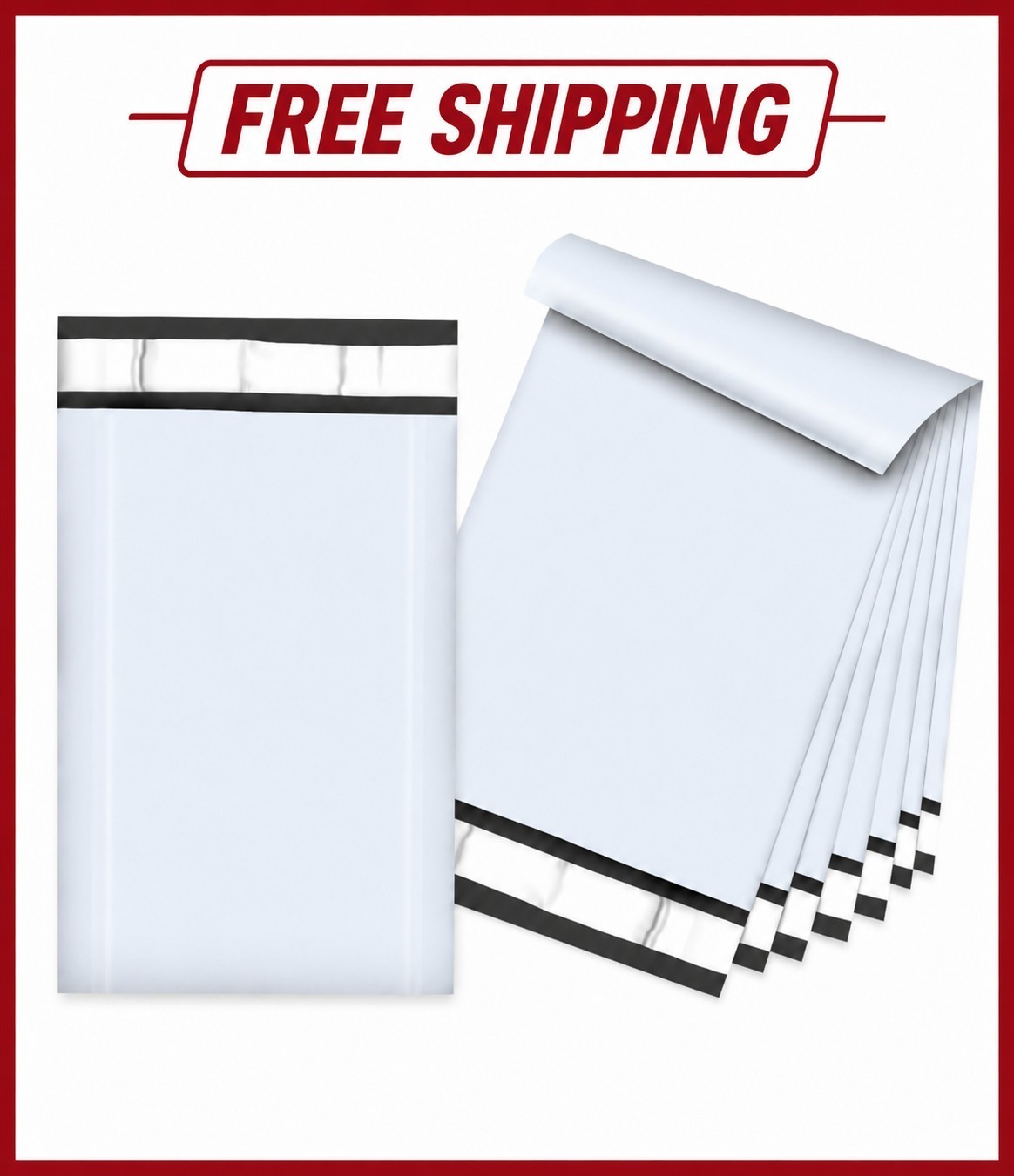 120pc Poly Mailers 6×9 White Shipping Bags Waterproof Self Seal Mailing Envelope