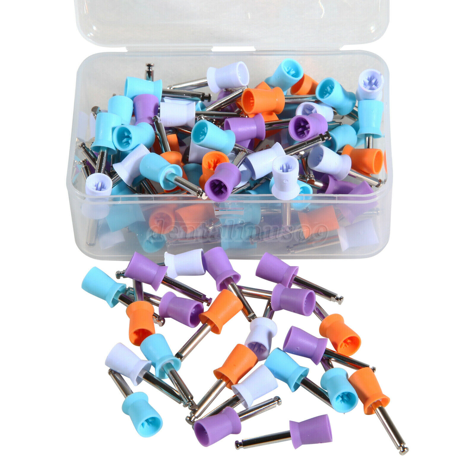 100PCS Mixed Colors Dental Prophy Tooth Polishing Cups Latch Type Rubber SA