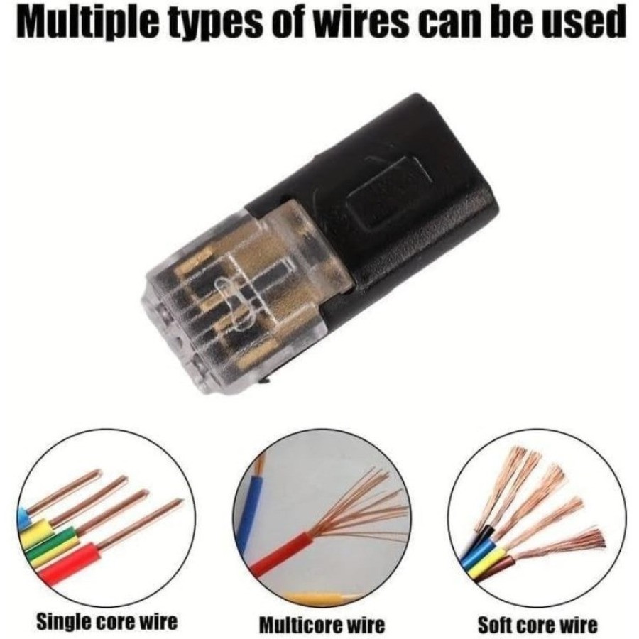50PCS Double Wire Plug in Connector with Locking Buckle, Locking Easy to Use