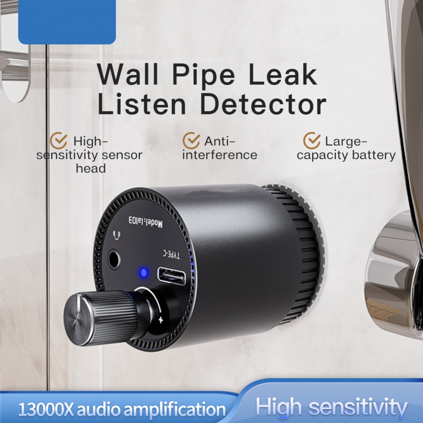 High Quality Water Leak Detector Sensor 0-60dB Sensitivity for Home Pipeline