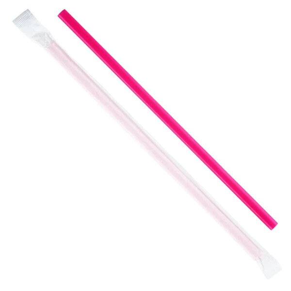 Karat 9-inch Giant Straws (8mm) Paper Wrapped – Pink – 2,500 ct, C9075 (Pink)