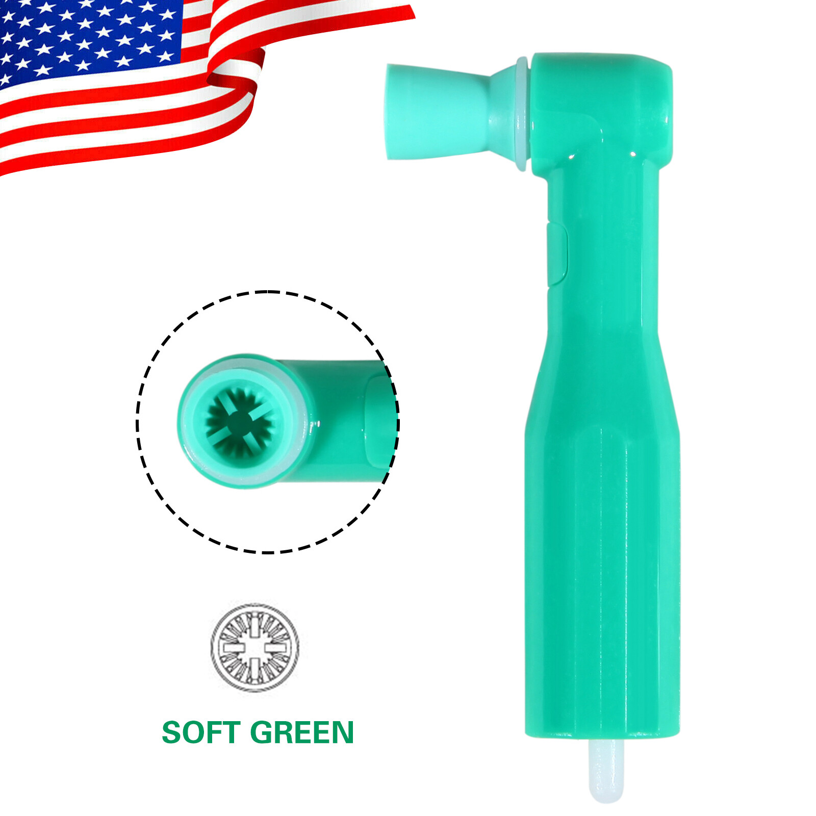 Dental Disposable Prophy Angles Soft Cup Latex Free 90° Polishing Cups Green