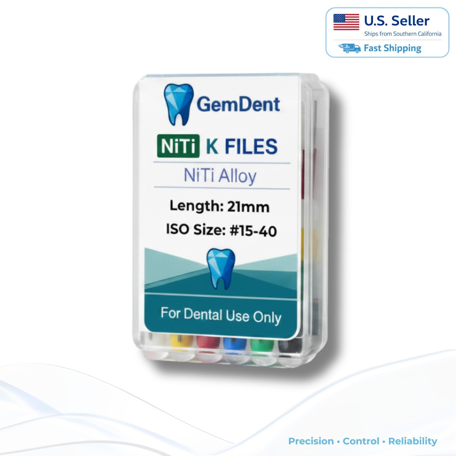 GemDent NiTi K Files Flexible Endo Root Canal Hand Files 21/25mm Assorted #15-40