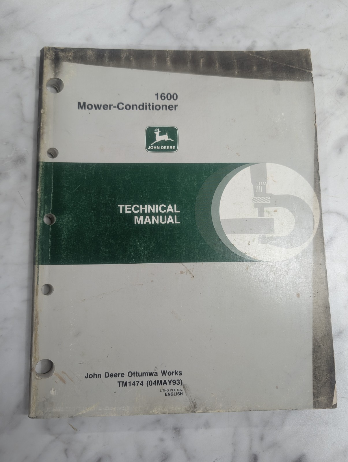 JOHN DEERE JD TECHNICAL SERVICE MANUAL 1600 MOWER CONDITIONER TM1474 1993