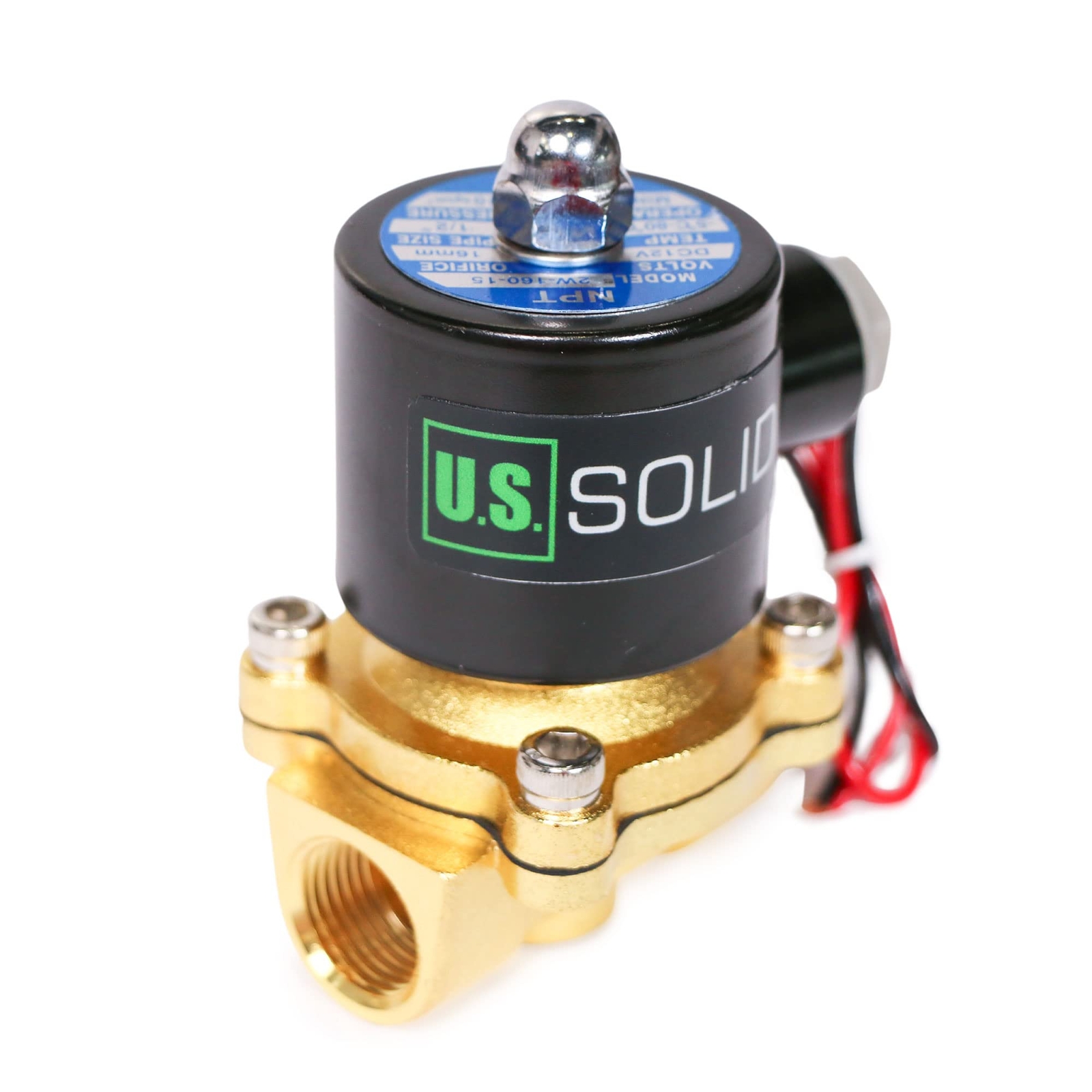 U.S. Solid Zinc-Alloy Solenoid Valve 1/2″ Electric Water Valve AC 24V NBR Seal