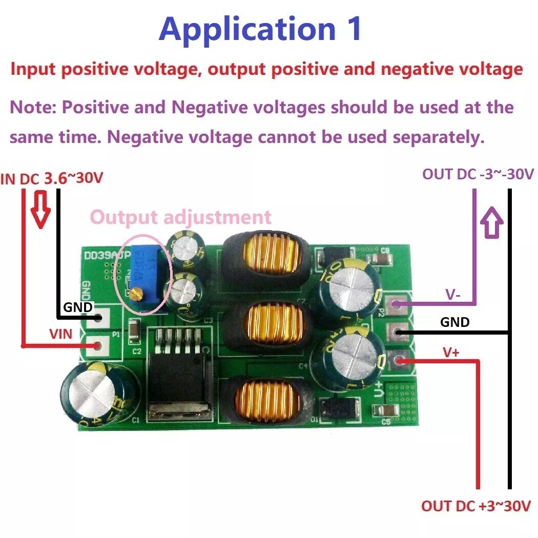 1/2*Positive&Negative Dual DC-DC Boost-Buck Converter +-5V 6V 9V 10V 12V 15V 24V