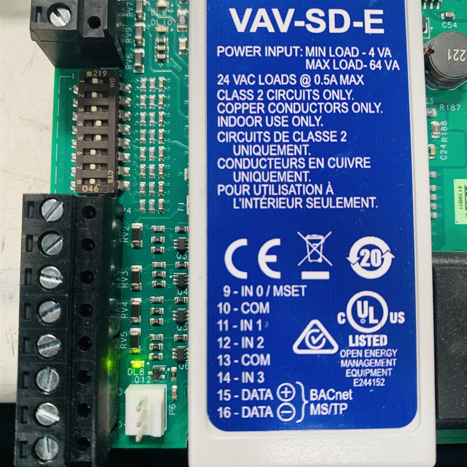 Alerton VAV-SD-E BACnet Single Duct VAV Field Controller Building Automation
