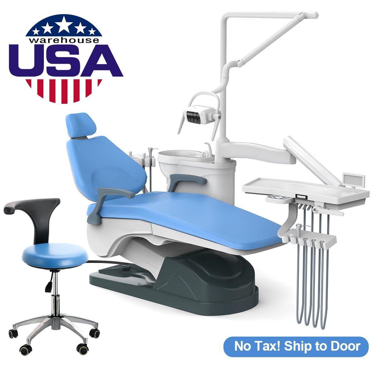 Dental Unit Chair Computer Controlled DC Motor PU Leather FDA / Dentist Stool