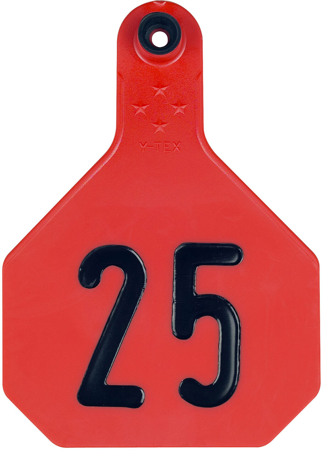 YTex 4 Star Large Red Cattle Ear Tags Numbered 101-125