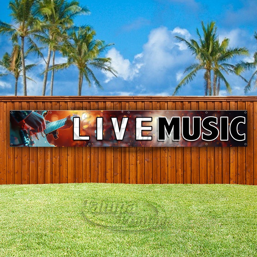 LIVE MUSIC Advertising Band Show Bar Singing Vinyl Banner Flag Sign USA XL02005