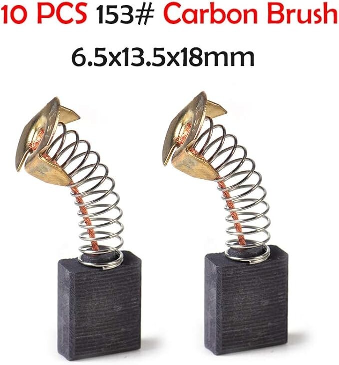 10 Pack Replacement Electric Carbon Brush for Power Tools 153# (6.5×13.5x18mm)