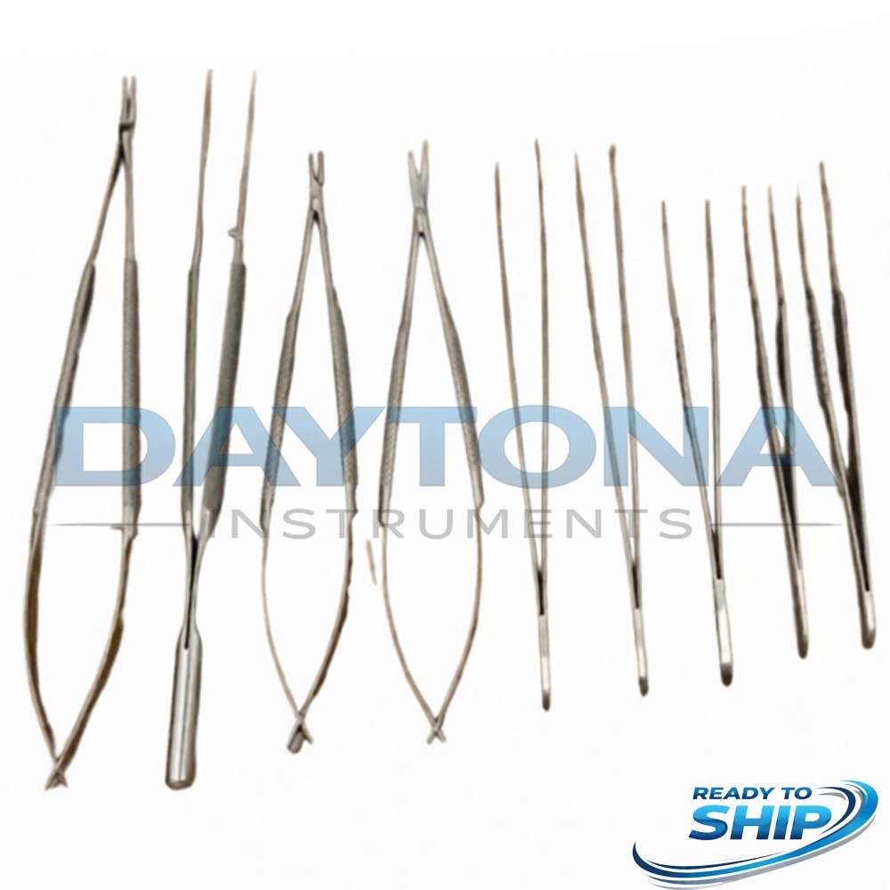 Micro Surgery Instrument Set 9 Pcs With Micro Vascular Clamp Plastic Surgery