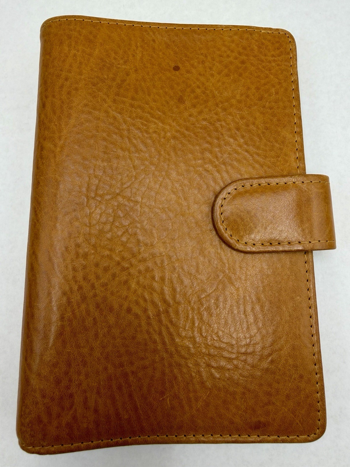 VDS Vander Spek Leather Planner Organizer 6 Rings Cognac Ostrich Interior