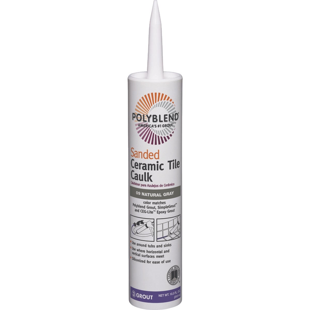 Polyblend 10.5 Oz. #380 Haystack Sanded Ceramic Tile Caulk PC38010S-6 Custom