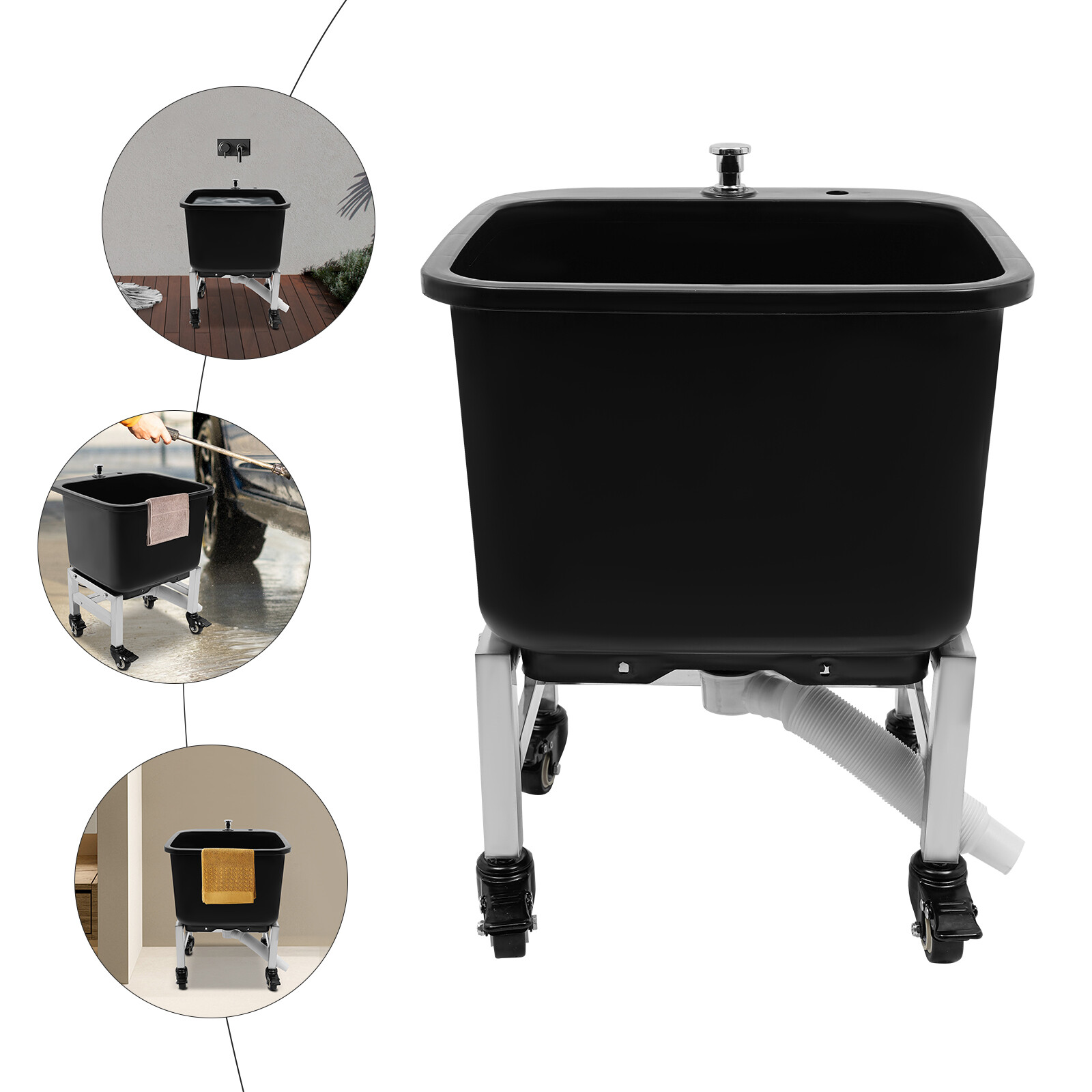 Freestanding Floor Mop Sink, Plastic Mop Basin, Household Mop Buckets