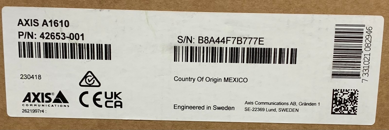 Axis A1610 Network Door Controller for Genetec