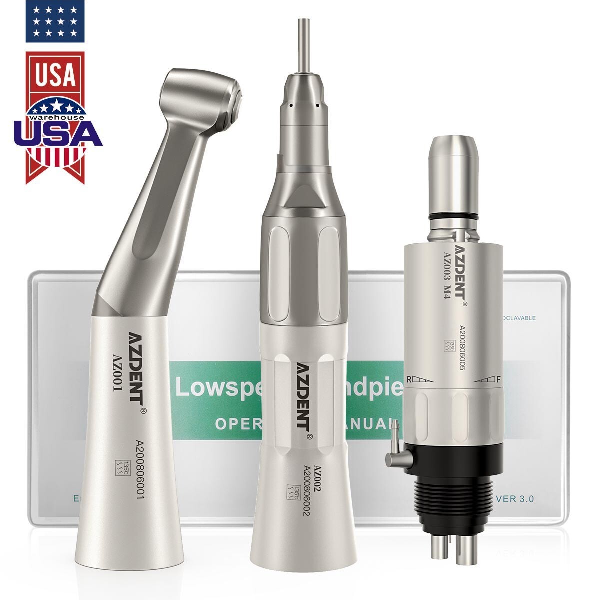 NSK Pana Max Style Dental LED High Low Speed Handpiece Kit Contra Angle 2/4Hole