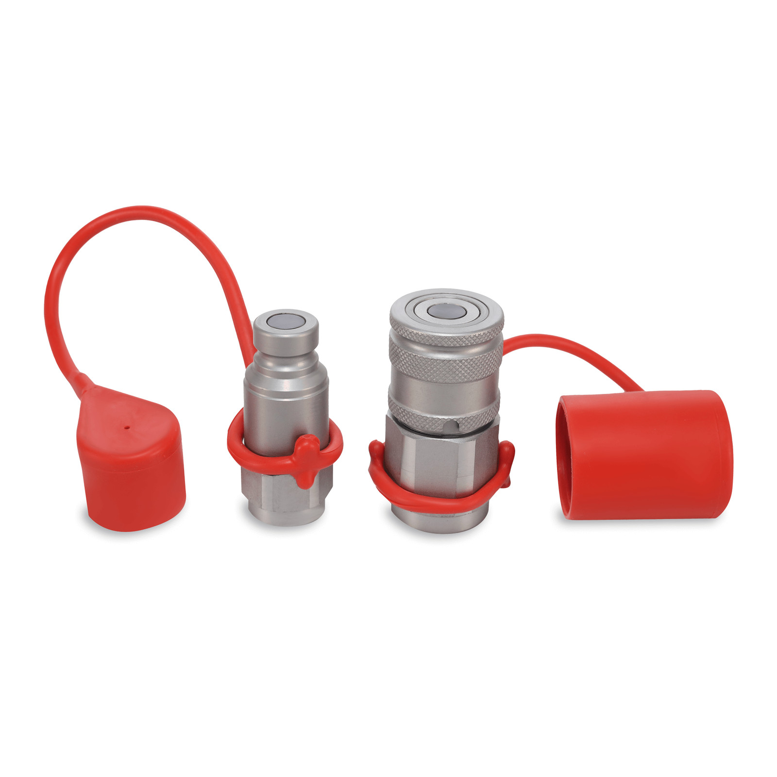 1/4″ Flat Face Hydraulic Quick Couplers Set – 3/8″ SAE Thread