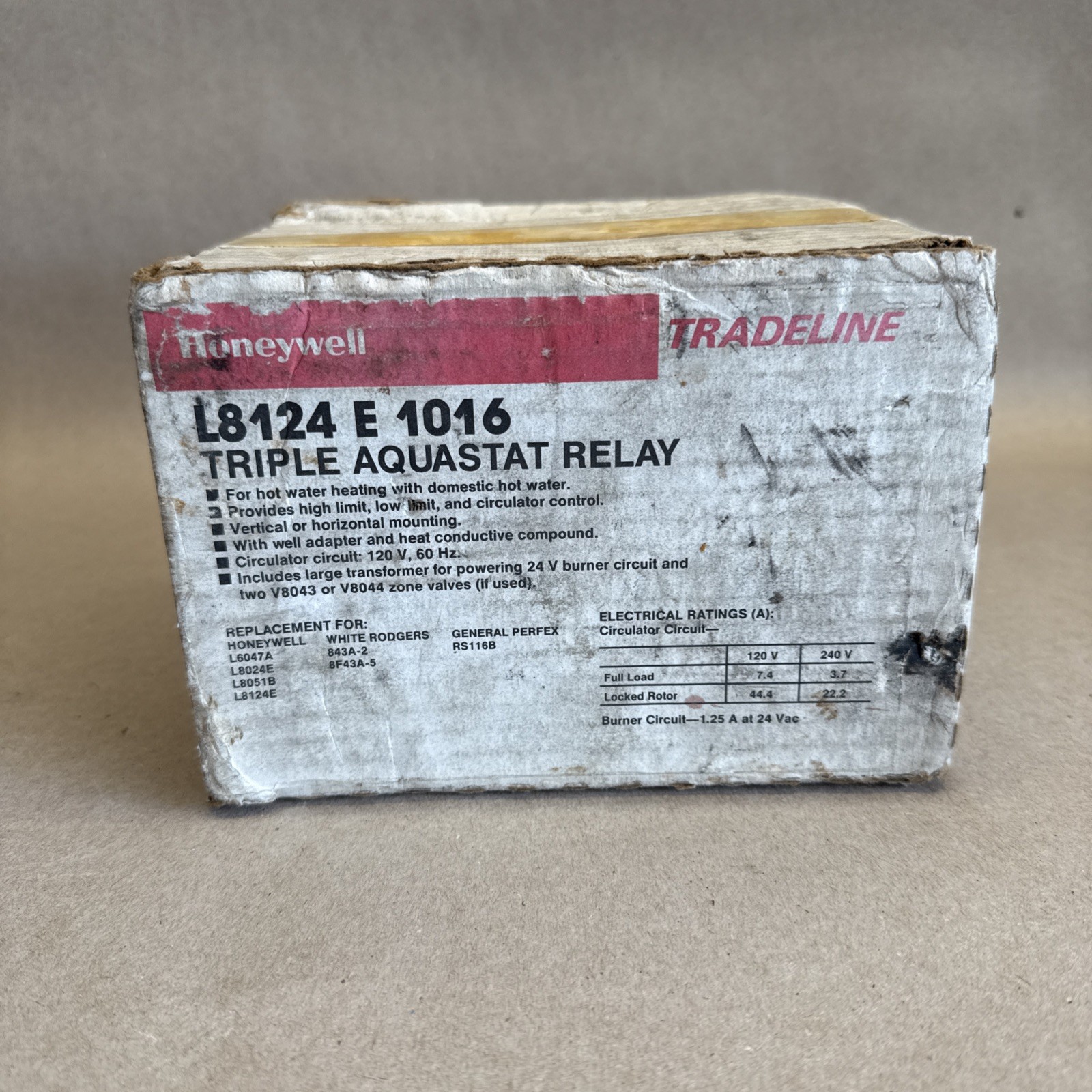 Honeywell L8124E1016 Triple Aquastat Relay for Hot Water Heat Tradeline