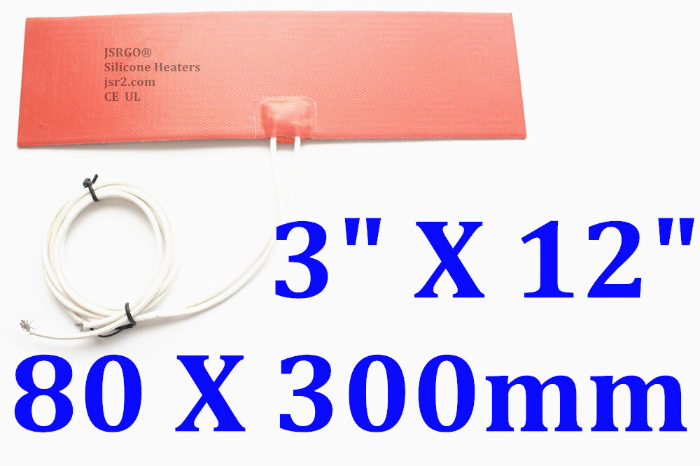 Silicone Heater w/ PSA Factory Direct Sale 3″ X 12″ 12V 100W JSRGO CE UL