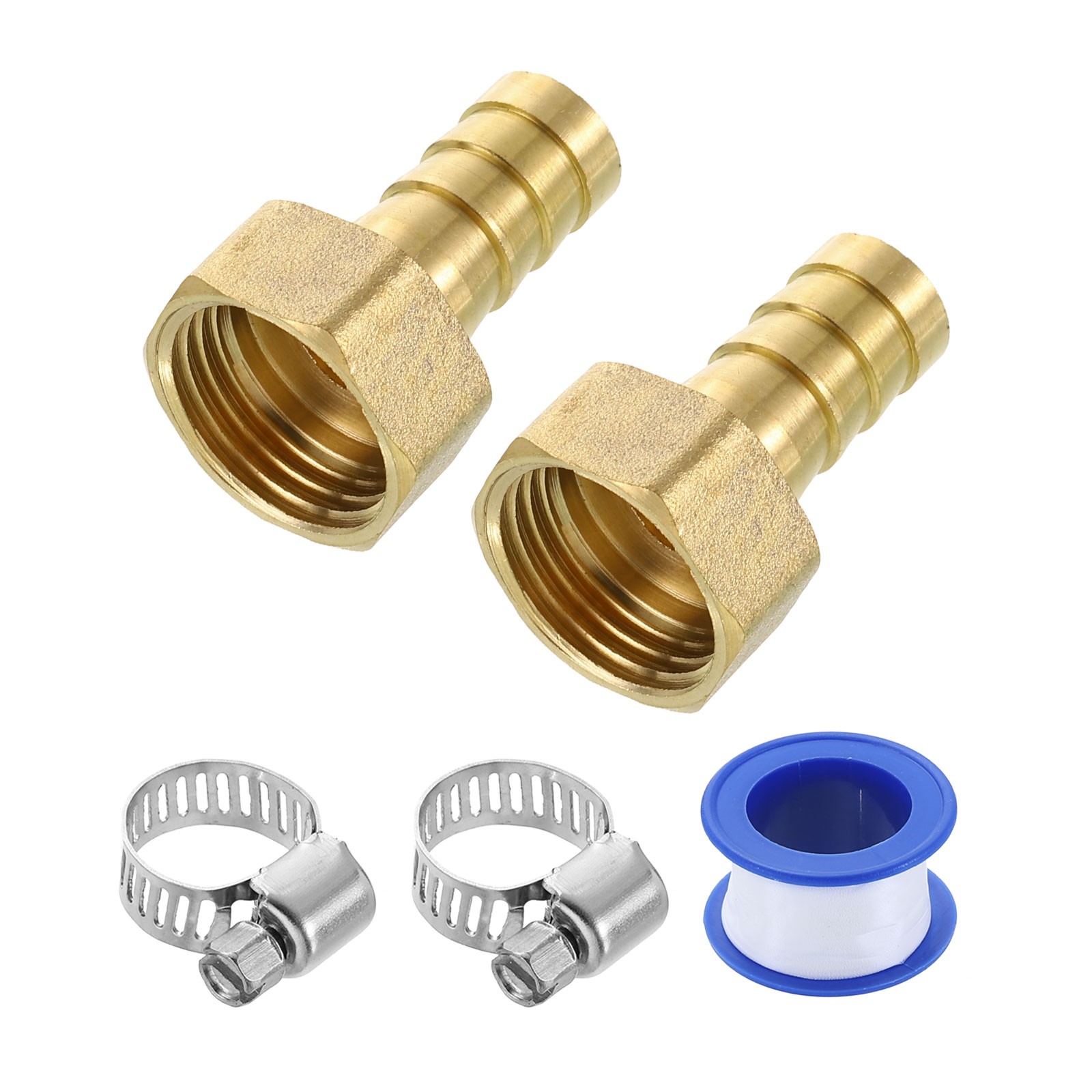 2Pcs Brass Hose Barb Fittings 1/2″ Barb x G1/2 Female Thread Hose Connector
