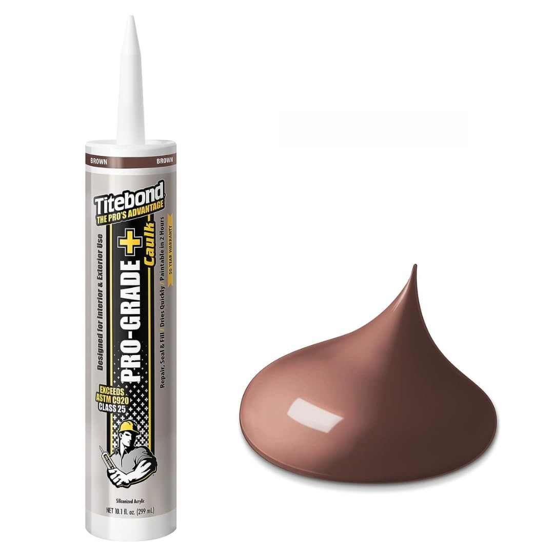 Pro-Grade Plus Siliconized Acrylic Caulk, Brown – Multi-Purpose Interior/Exte…