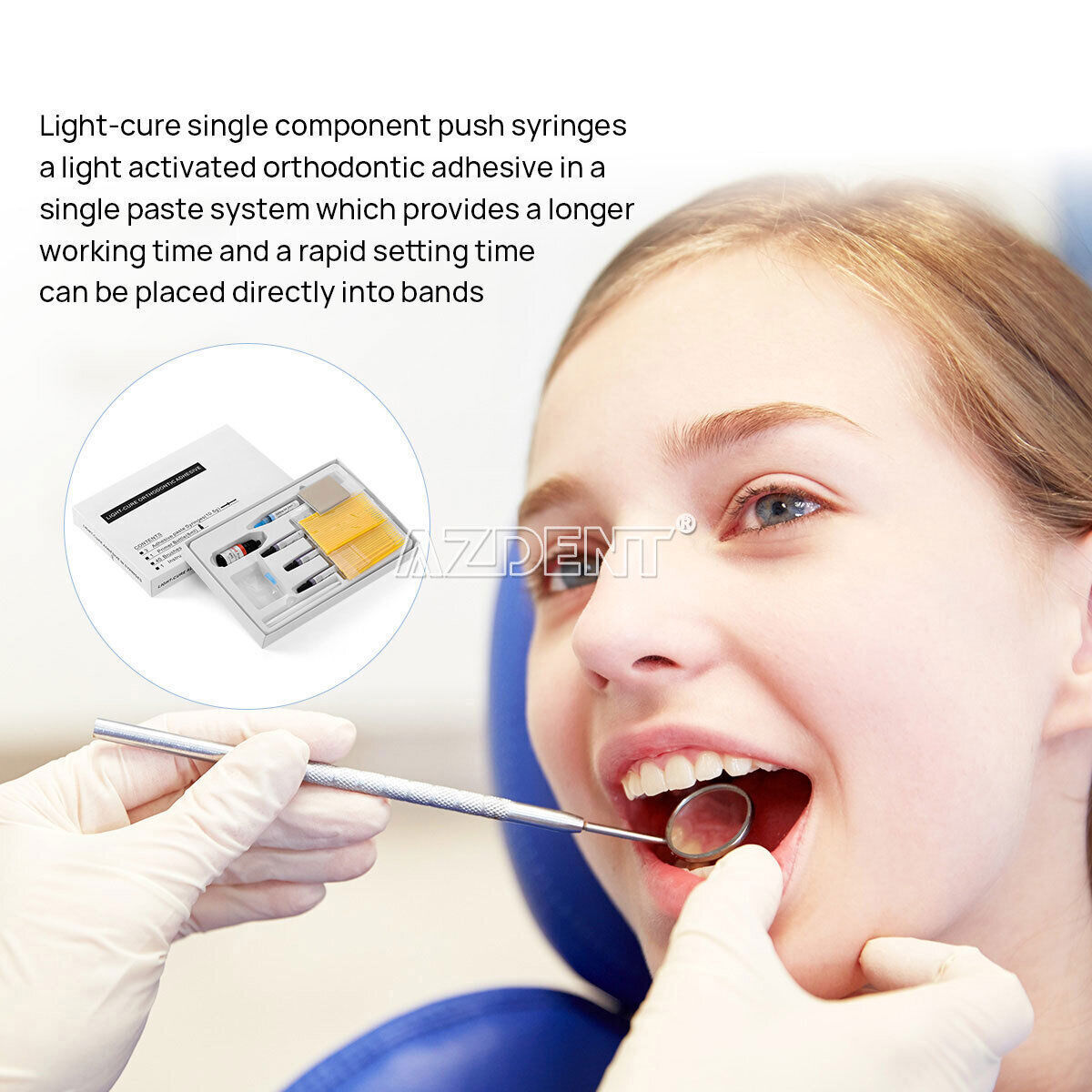 Dental Bracket Braces Glue Ortho Bonding Light Cure Resin Composite Kit