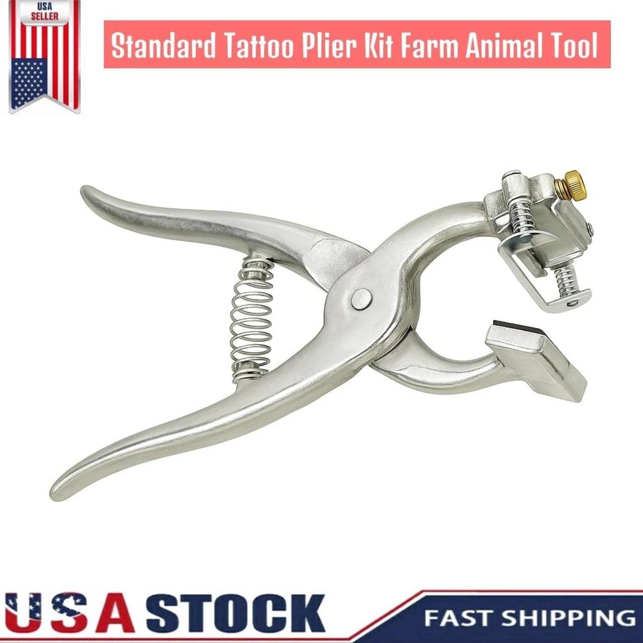Tattoo Plier Standard Kit 3/8″/ Ear Marking/ Farm Animal/ Livestock/Digits/ Tool
