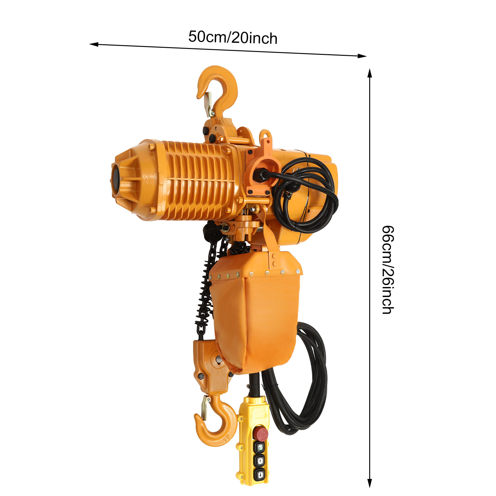 Single Phase Hoist Crane 10FT Chain 110V 1.6KW 2204LBS 1Ton Electric Chain Hoist