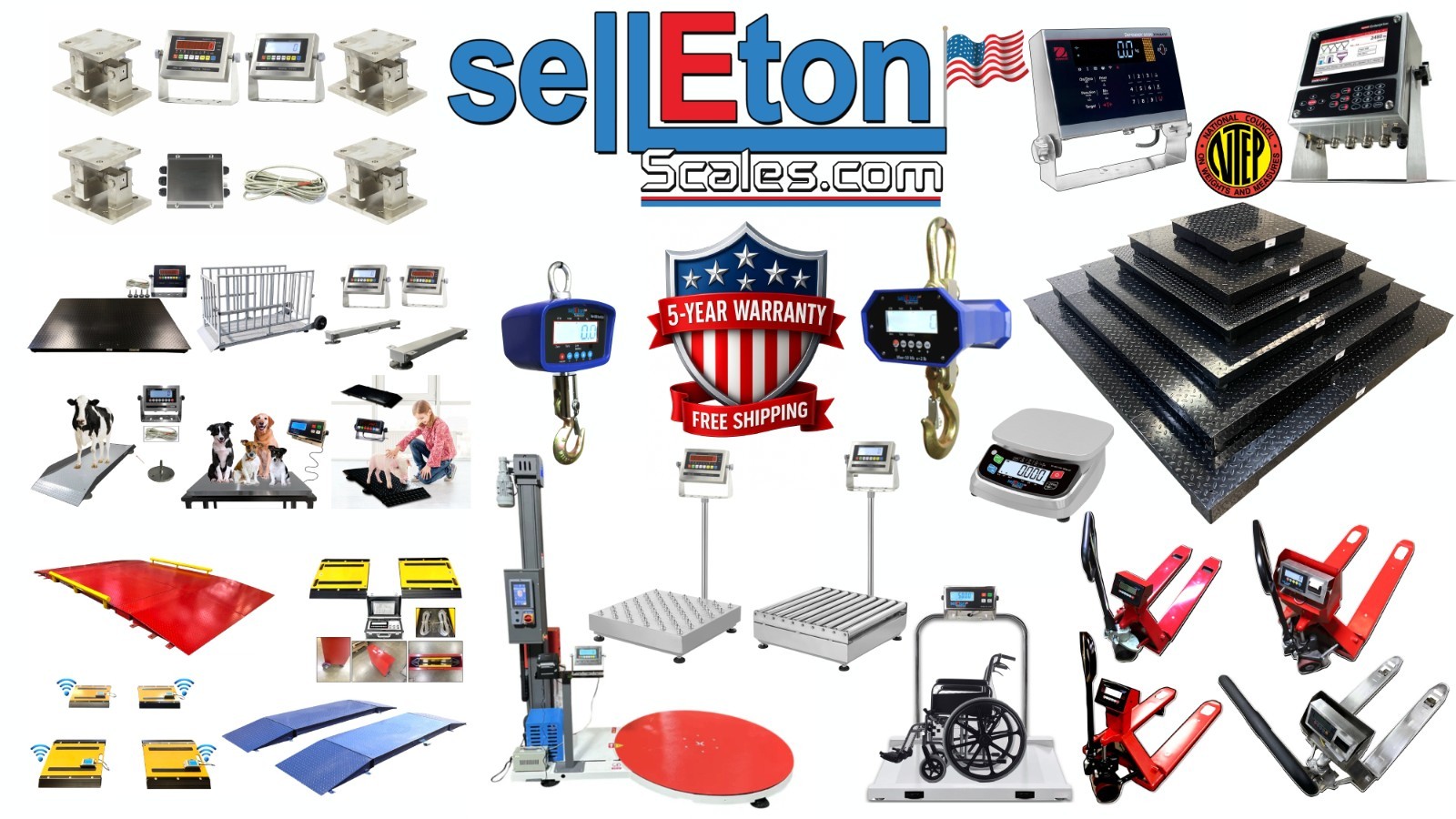 SellEton PS-IN202 LED or LCD Scale Indicator with 4+4 Cable package