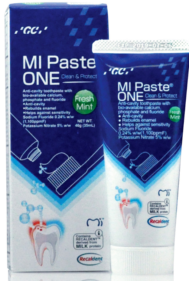 MI Paste® ONE Fresh Mint Anti-cavity Toothpaste with RECALDENT™ Tech. 40g/pk -GC