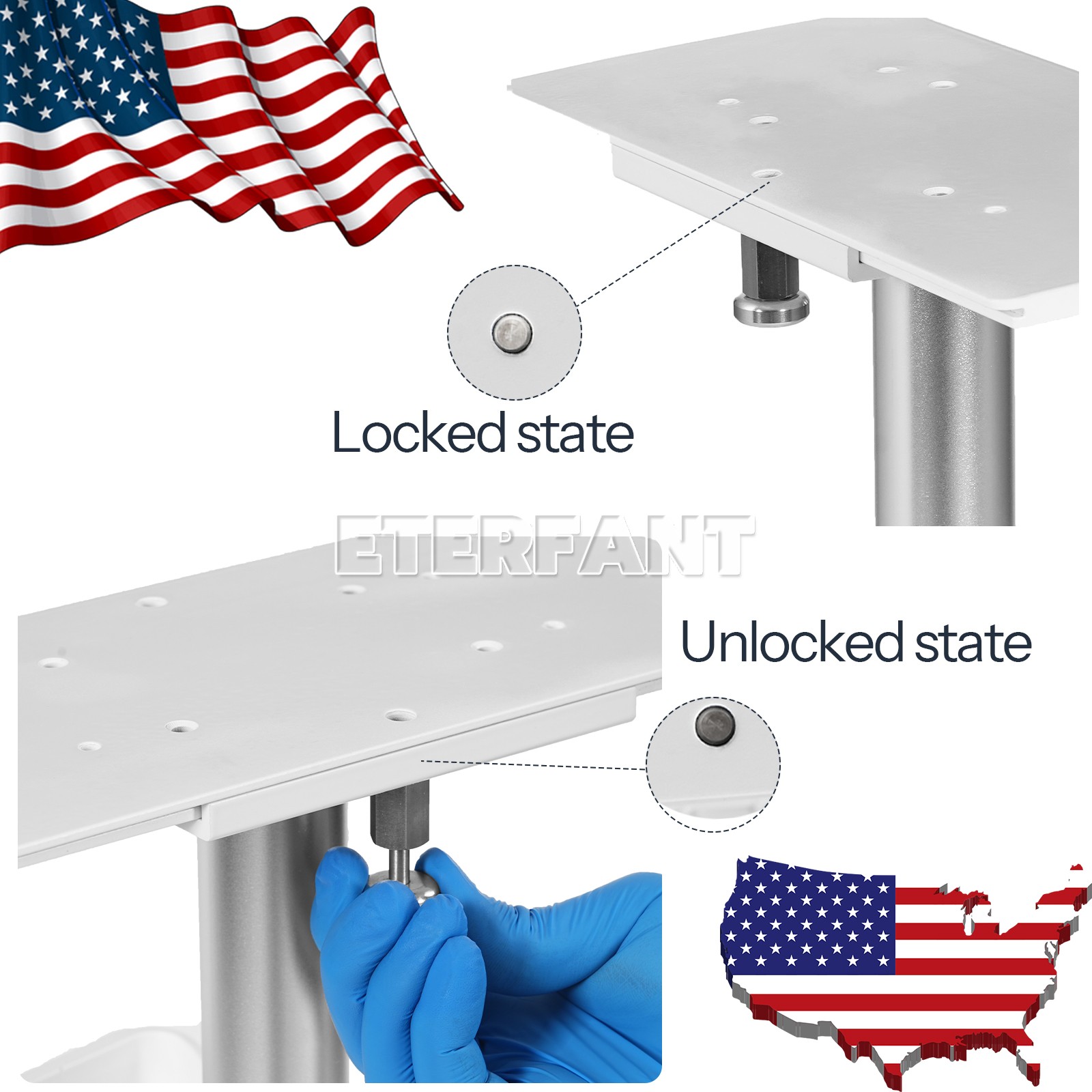 Wall Mount Bracket/Adjustable Mobile Rolling Cart Used for Patient Monitor US