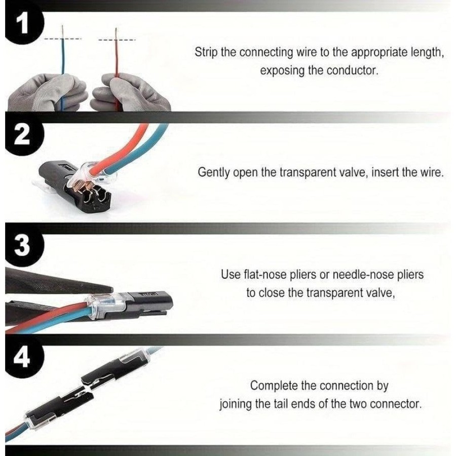 50PCS Double Wire Plug in Connector with Locking Buckle, Locking Easy to Use
