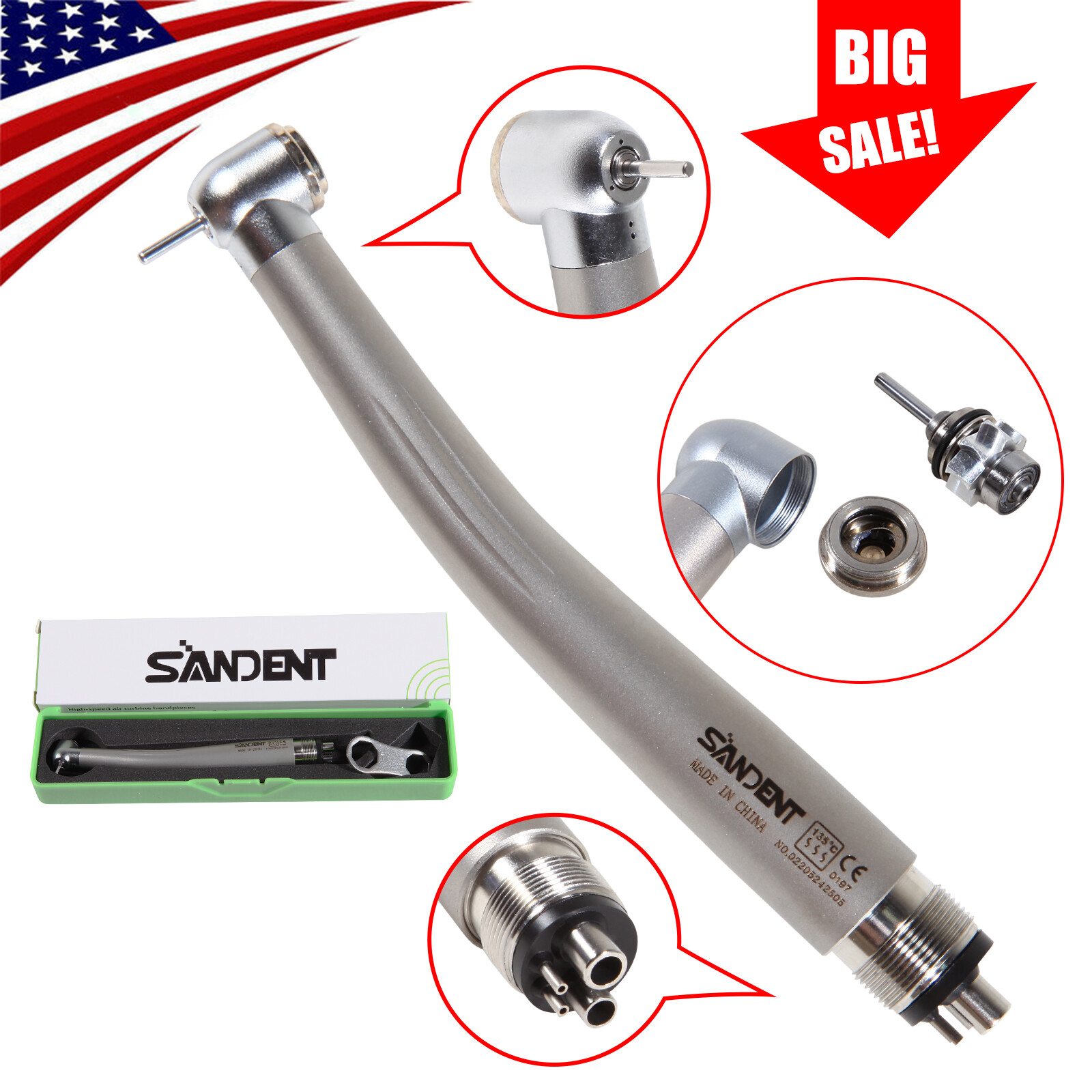10* SANDENT NSK PANA MAX Style Dental High Speed Handpiece 4 Hole Midwest NJ