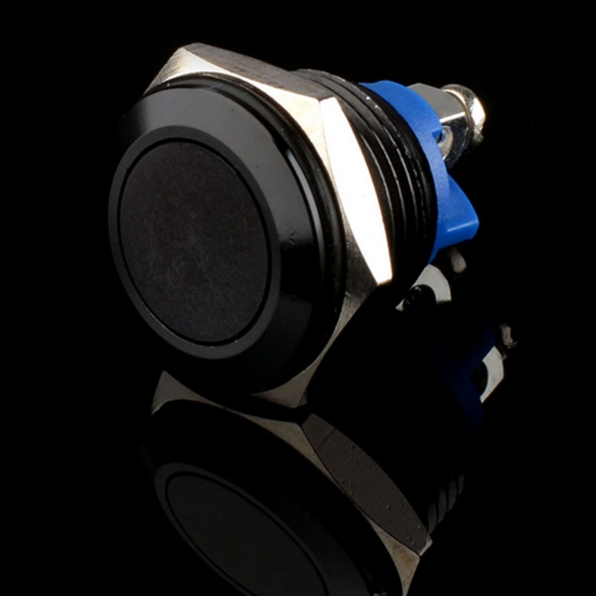 Metal Push Button Waterproof Switch Black Momentary Reset DC 2A 12V-36V Car/Boat