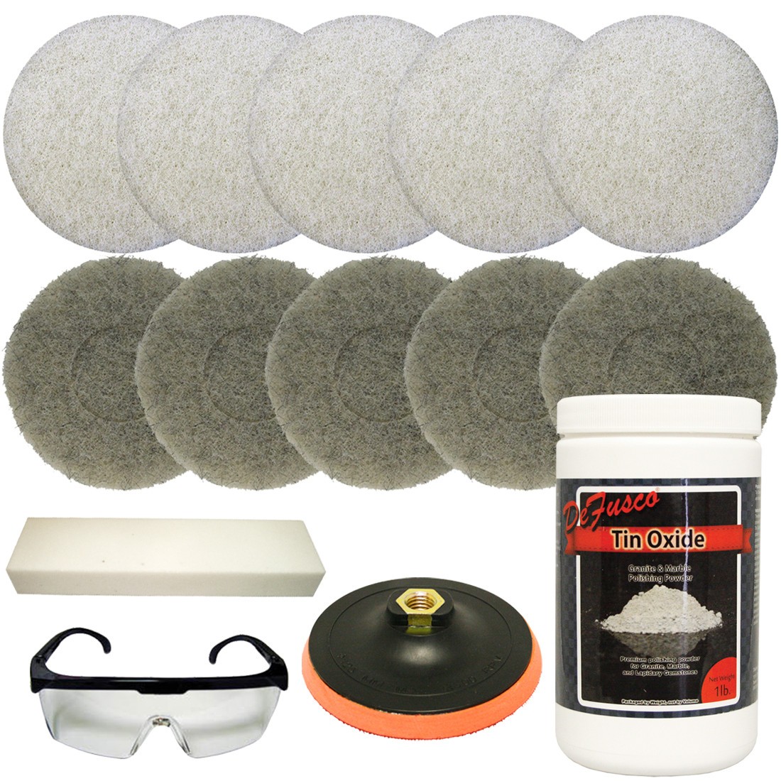 Tin Oxide Bundle for Lapidary Materials With Backer