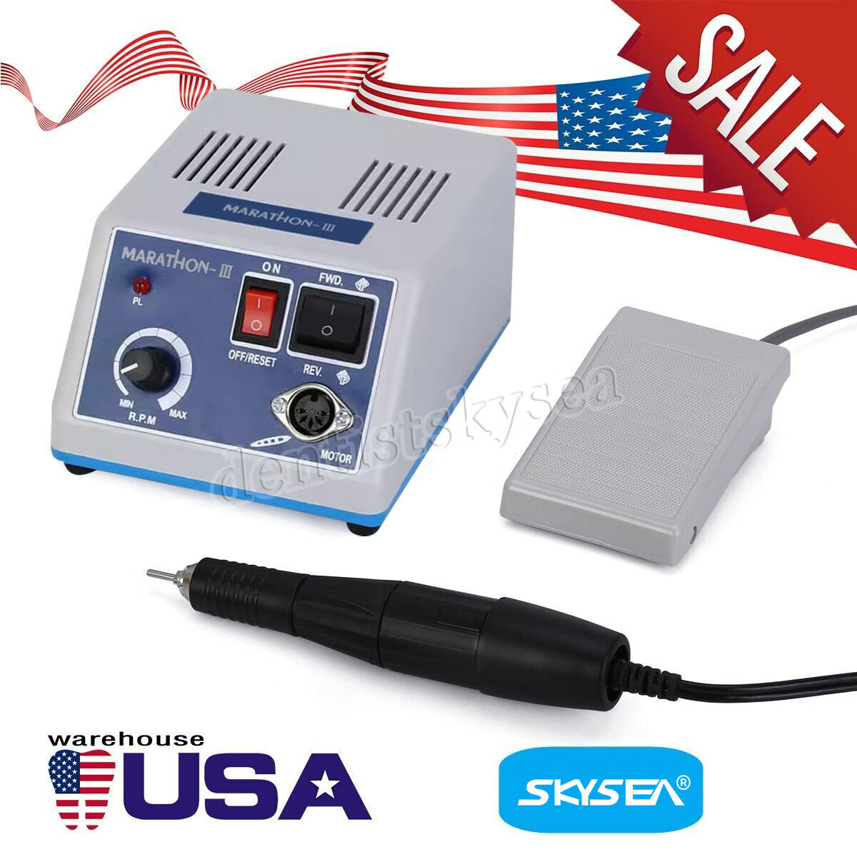 Dental Lab Marathon Electric Micromotor Polishing Unit / 35K rpm Motor Handpiece
