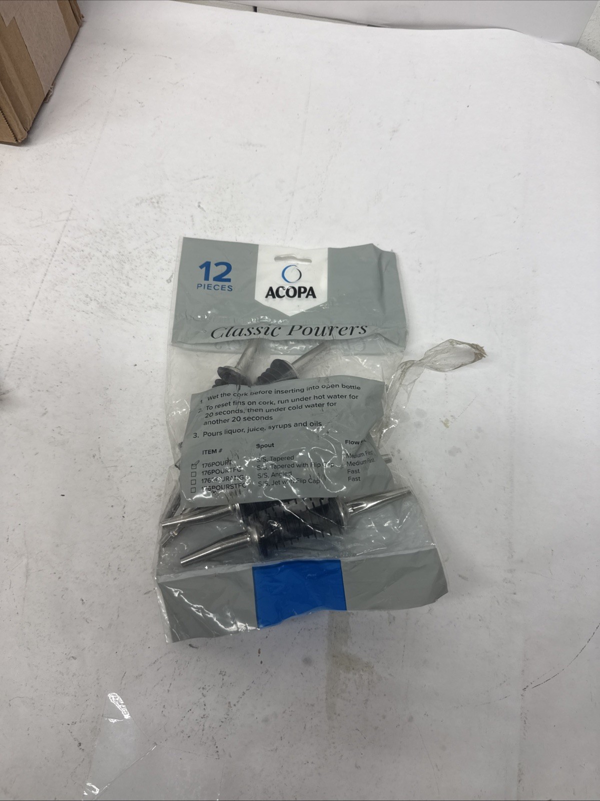 (QTY 12) Acopa 176POURT: Bottle Pourers Tapered Spout For Liquor Juice Oil