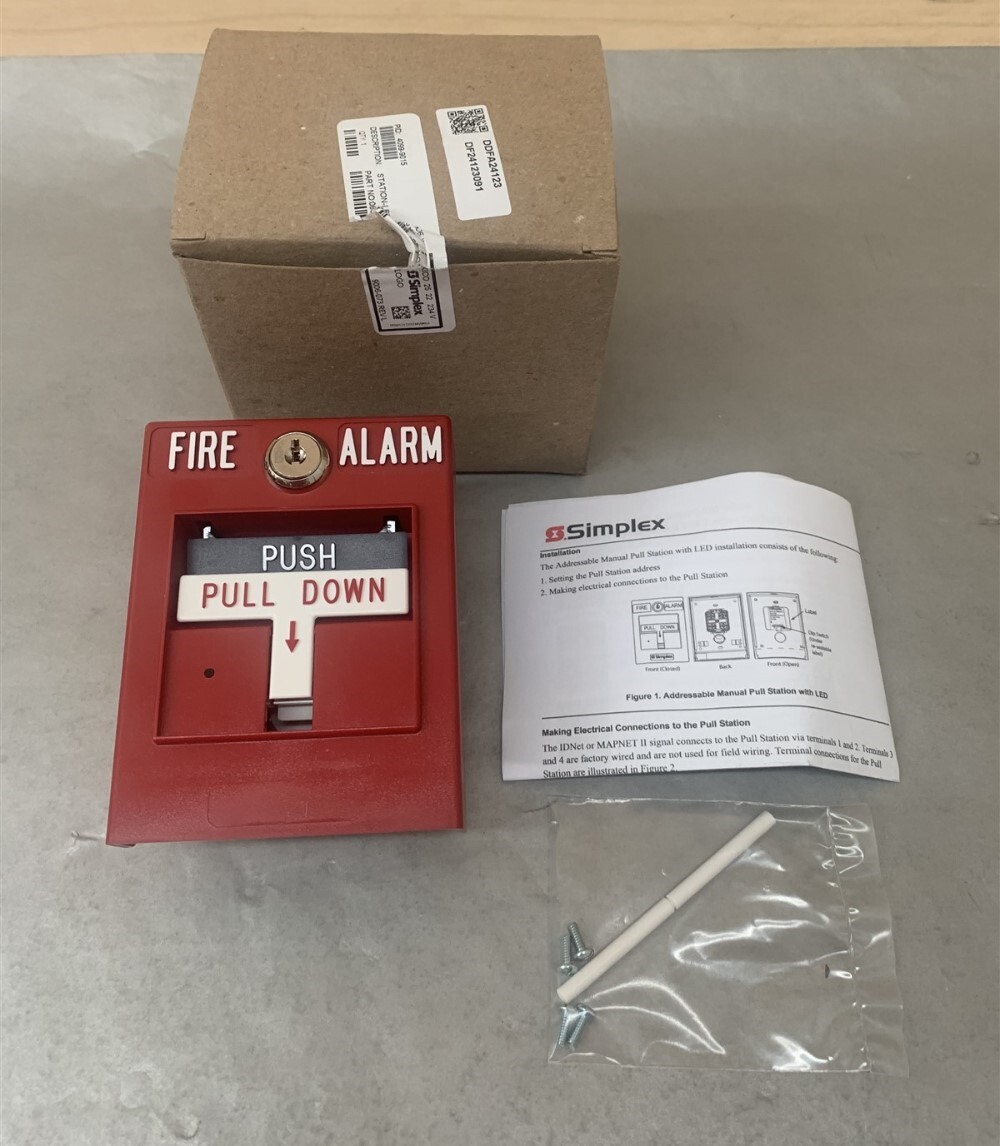 Simplex 4099-9015 Adressable Manual Pull Fire Alarm Station w/ LED *NO KEY*