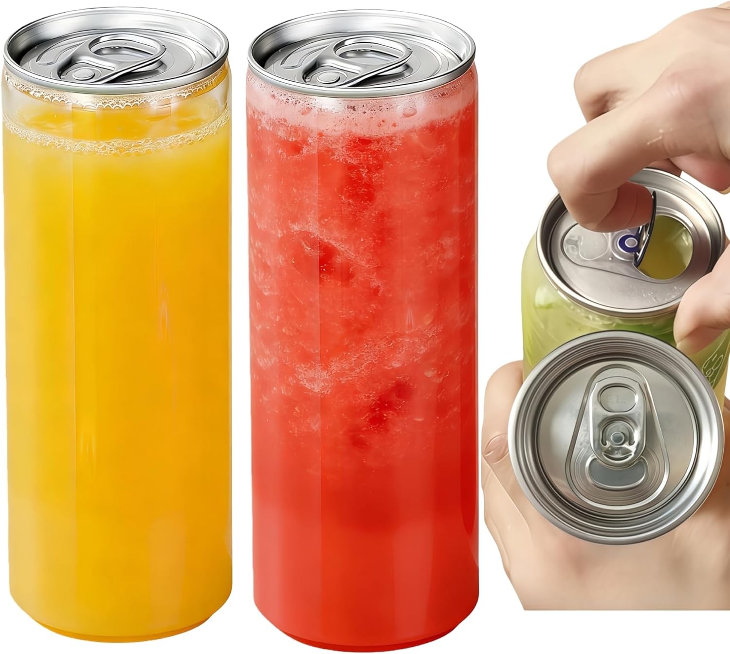 200-Pack 11.2 oz(330ml) Disposable PET Plastic Can Sealing Cups with Aluminum