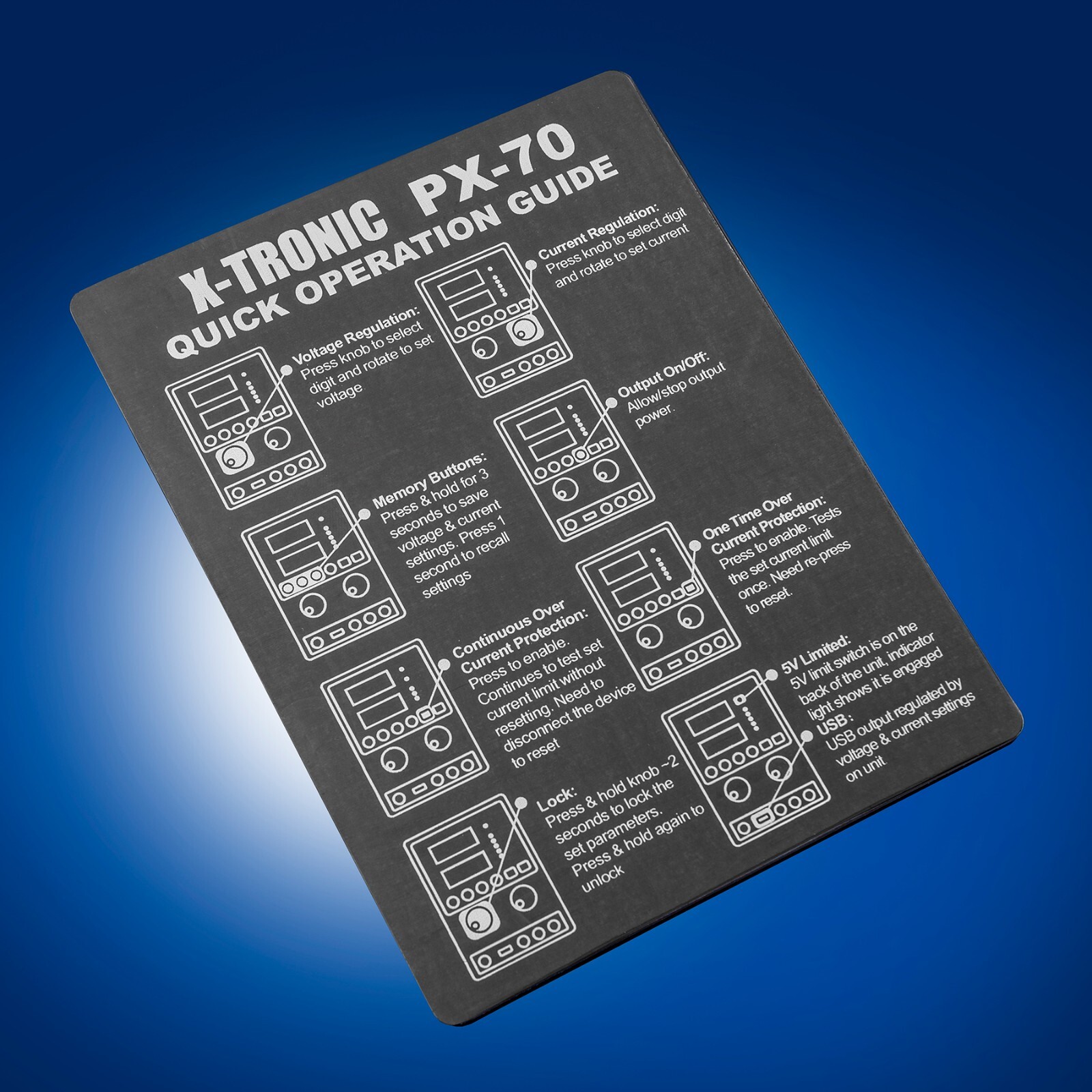 X-Tronic PX-70 Linear Variable Power Supply with 30V 5A Range & 3 Sets of Leads